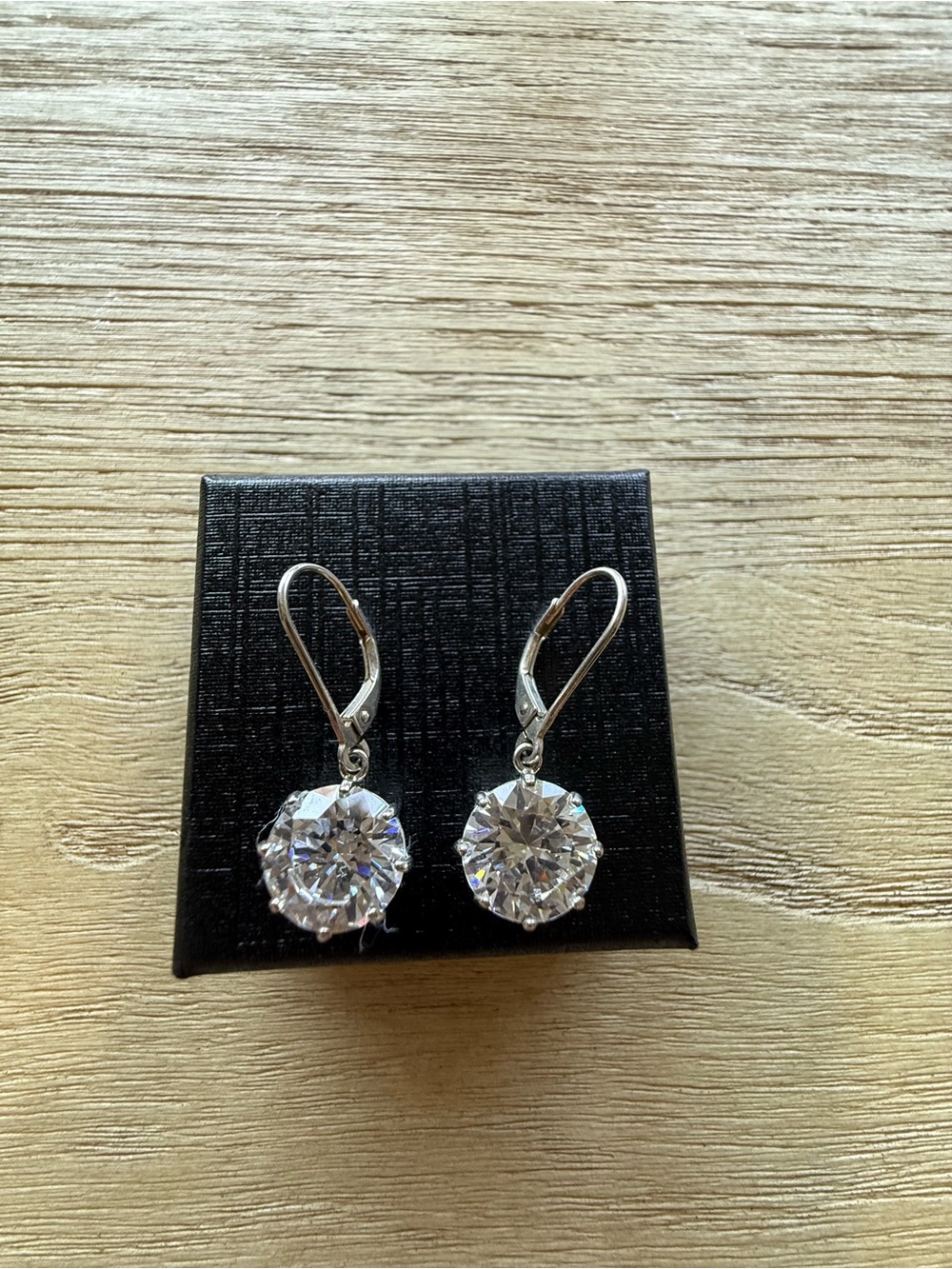 EUC Crystal Drop Leverback Earrings - Sterling Silver